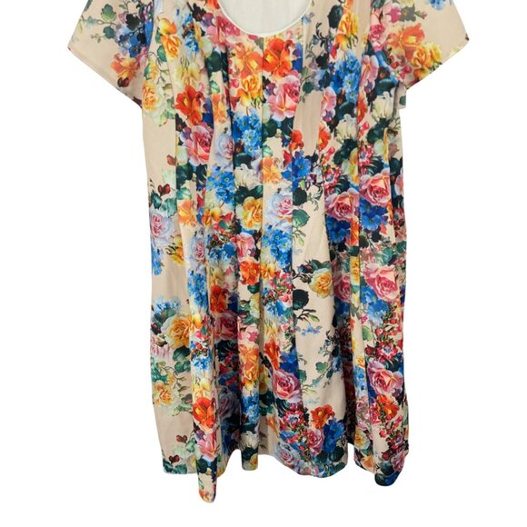 Signature By Robbie Bee Floral Print Short Sleeve sucba knit Dress 3X plus - Picture 3 of 9